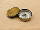19th century brass cased compass with lid